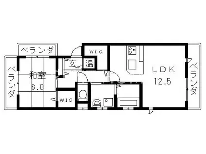 MJハイツ田島(1LDK/1階)の間取り写真