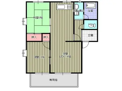 イージストパレス(2LDK/1階)の間取り写真