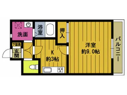 池永ビル(1K/3階)の間取り写真