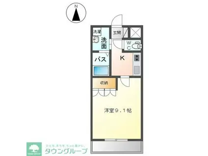 ドリームS(1K/1階)の間取り写真