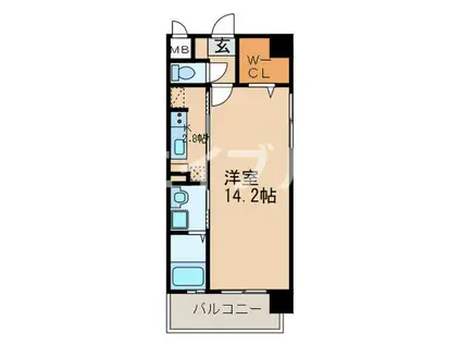 サンセール宮ノ陣(1K/4階)の間取り写真