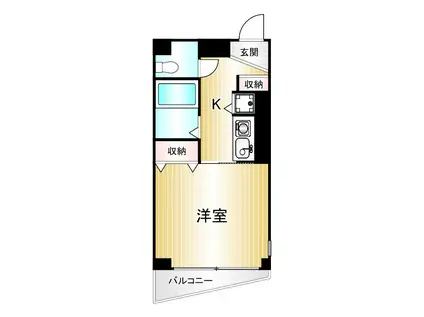 恒陽ビル(1K/2階)の間取り写真