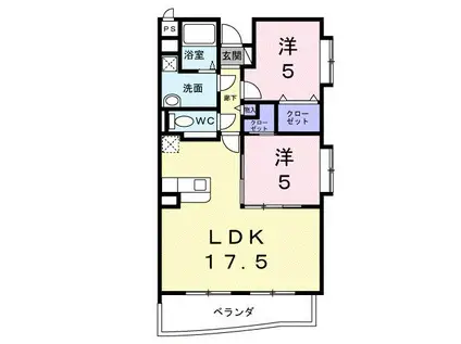 ラ・プルミエール(2LDK/3階)の間取り写真