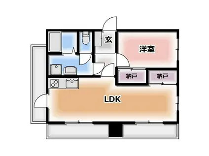 グリーンパーク大沼(1LDK/2階)の間取り写真