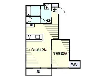 TS.横浜(1LDK/1階)の間取り写真