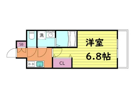 レジュールアッシュ玉造(1K/11階)の間取り写真