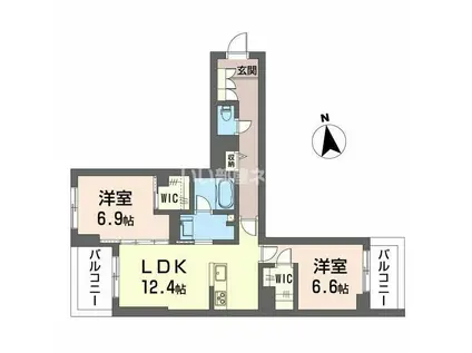 セントリビエ(2LDK/2階)の間取り写真