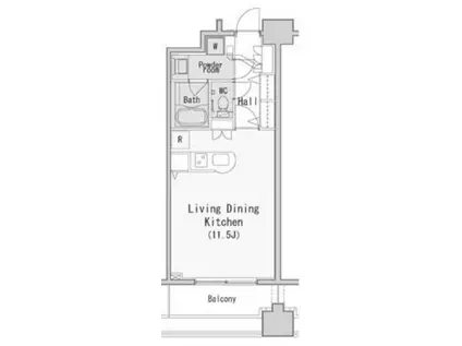 レジディア西麻布(ワンルーム/7階)の間取り写真