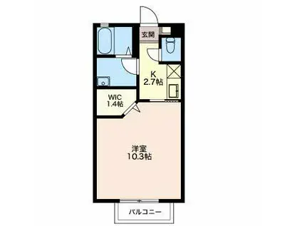 ウイングコートA(1K/1階)の間取り写真