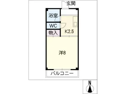 MKハイツ(1K/2階)の間取り写真