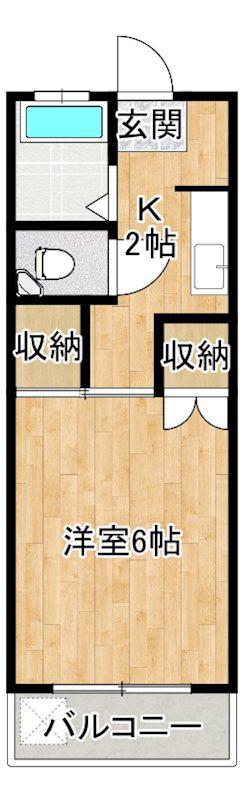 コーポAYA(1K/3階)の間取り写真