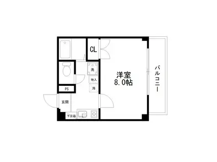 メゾンドSEIMON(1K/2階)の間取り写真