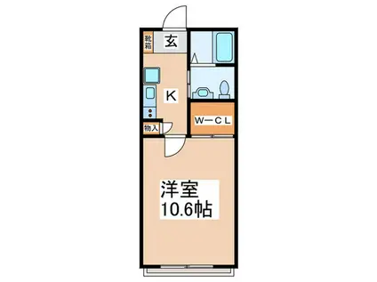 ベレオ唐木田(1K/1階)の間取り写真