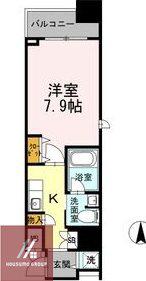 カスタリア堺筋本町(1K/6階)の間取り写真