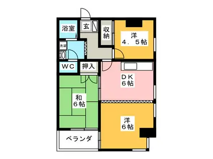 PIAGET 若森(3DK/2階)の間取り写真