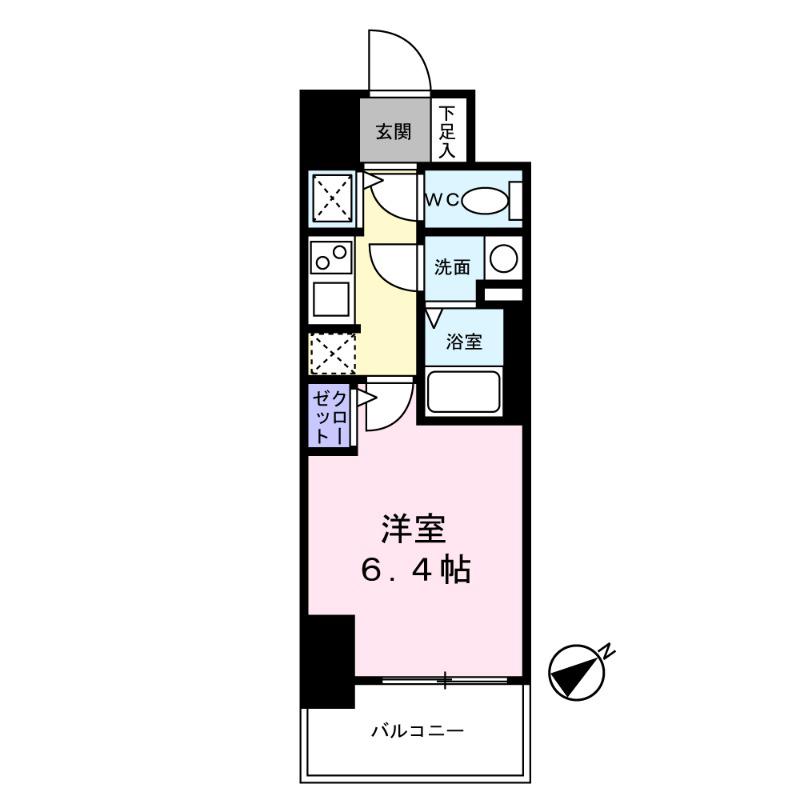 S-RESIDENCE堺湊駅前AZURE(1K/14階)の間取り写真