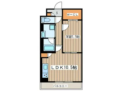 プランドール辻堂(1LDK/1階)の間取り写真