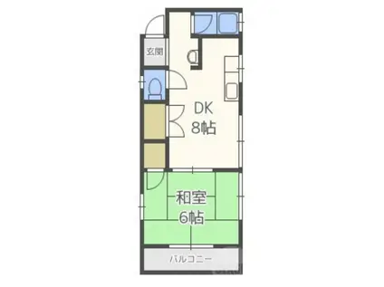 信和コーポ(1DK/2階)の間取り写真