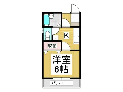 グリーンハイツ(1K/1階)の間取り写真