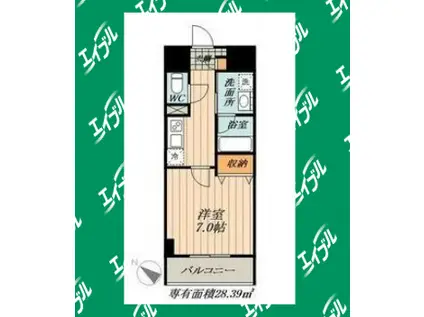 メイプル高横須賀(1K/6階)の間取り写真