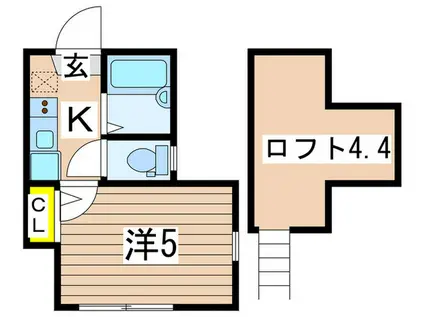 グランメゾン六浦南B(1K/1階)の間取り写真