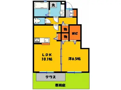 スパローハウス六番館A(1LDK/1階)の間取り写真