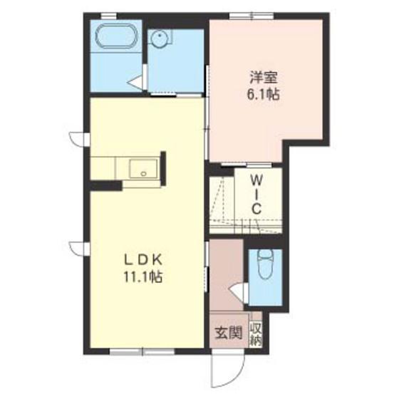ビエントAB(1LDK/1階)の間取り写真