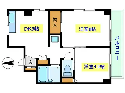 木場コーポラス(2DK/2階)の間取り写真