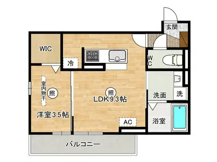 D-ROOM下富野(1LDK/3階)の間取り写真