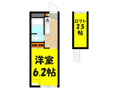 エナミス2(1K/2階)の間取り写真