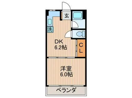 第一富士美マンション(1DK/4階)の間取り写真