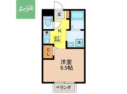 エーデルハイム吉村II(ワンルーム/1階)の間取り写真