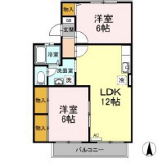 マンハイム前川(2LDK/1階)の間取り写真