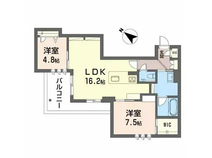 シャーメゾン 新屋敷 PREMIUM(2LDK/3階)の間取り写真
