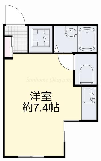 ルシエル番町(ワンルーム/2階)の間取り写真