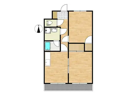 ガーデンプラム(2DK/1階)の間取り写真