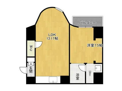 ZEUS Α(1LDK/2階)の間取り写真