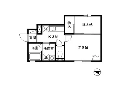 TYMSコート101(2K/1階)の間取り写真
