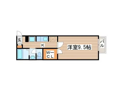 VIN PEARL(1K/1階)の間取り写真