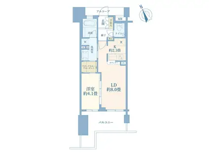 アドレシア(1LDK/4階)の間取り写真