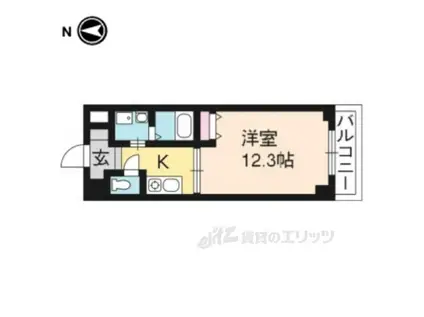 バンブーヒルズ(1K/1階)の間取り写真