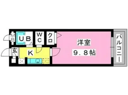 エランドール谷(1K/4階)の間取り写真