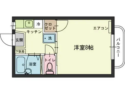 ヴィラ・プチット(1K/1階)の間取り写真