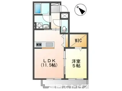 URBAN CROSS WHITE WATER 春日(1LDK/4階)の間取り写真