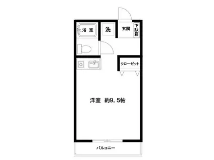 KOMUGI COURT(ワンルーム/1階)の間取り写真