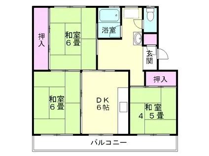 沼津原団地1(3DK/4階)の間取り写真