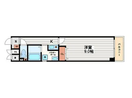 リバーライズ谷町4(1K/8階)の間取り写真