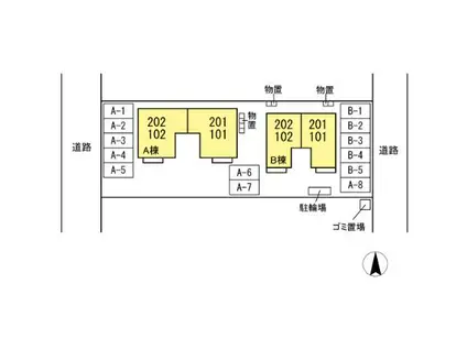 エンゼルハイム B(2K/2階)の間取り写真