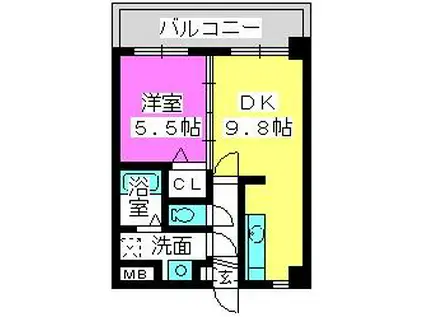 アークプラザしおばる(1LDK/3階)の間取り写真