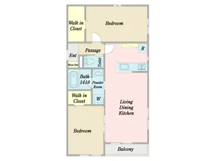 コフレ浄水南II(2LDK/2階)の間取り写真